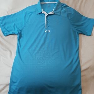 Oakley, Regular Fit Golf Shirt, Short Sleeve,  Turquoise ,Men's,  Size Medium